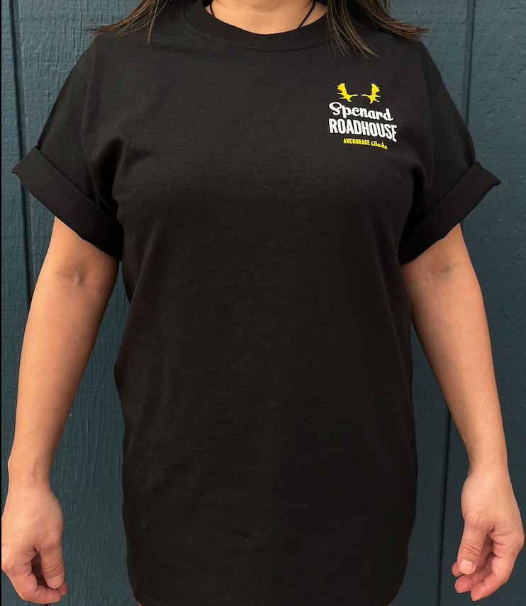 Black Bucking Moose T-shirt — Spenard Roadhouse